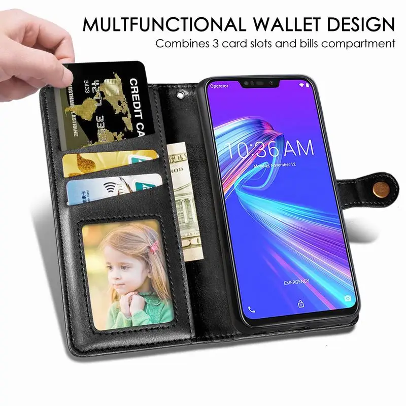 Роскошный кожаный флип-чехол-бумажник для ASUS ZB602KL ZA550KL ZS660KL ROG PHONE2 ZenFone MAX PRO(M2) ZB631KL ZB633KL чехол для телефона Capa