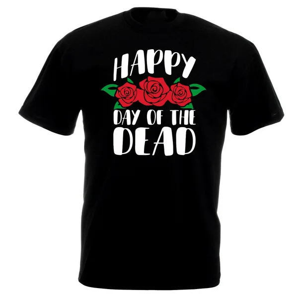 Футболка с надписью Happy Day Of The Dead костюм для вечеринки на Хэллоуин Подарочный топ