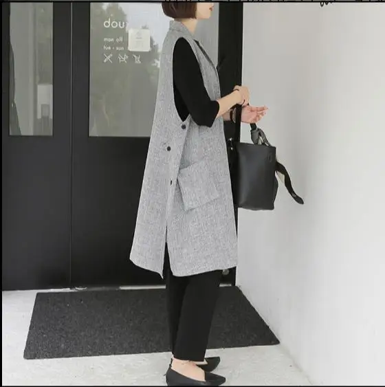 Женский Повседневный Длинный жилет из искусственной замши однотонный мягкий с