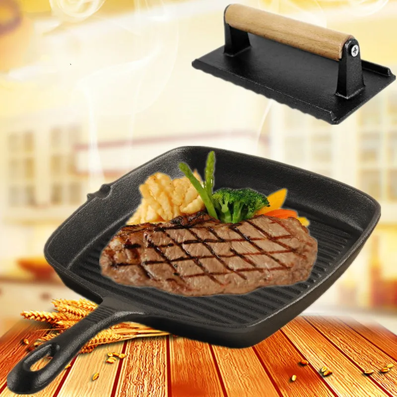 GH 24 см утолщенная чугунная сковорода Бытовая для стейка газовая плита с