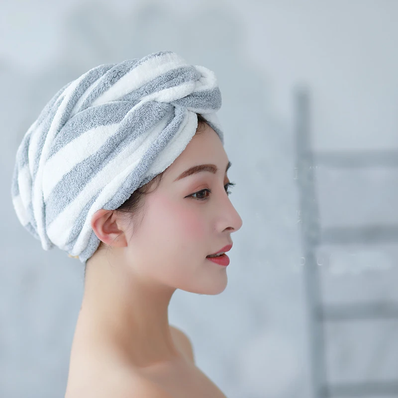 

New Stripe Women Towels Bathroom Microfiber Towel Hair Towel Bath Towels For Adults toallas serviette de bain recznik handdoeken