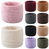 plus fleece snood winter warm scarf neutral solid color scarves soft single circle snoods high neck scarf 2021 new fashion