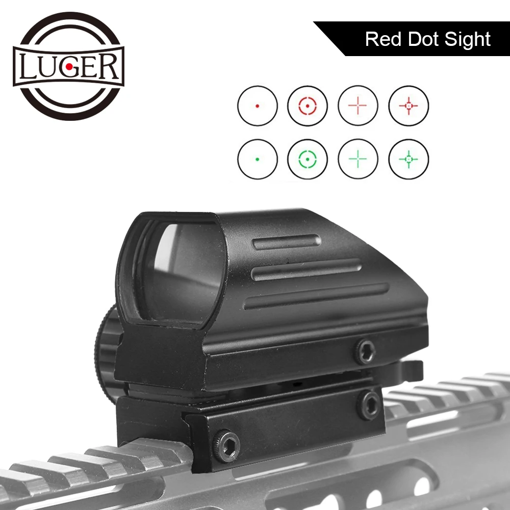 LUGER красный точечный прицел охотничий тактический рефлекс зеленый лазер 4 Сетка
