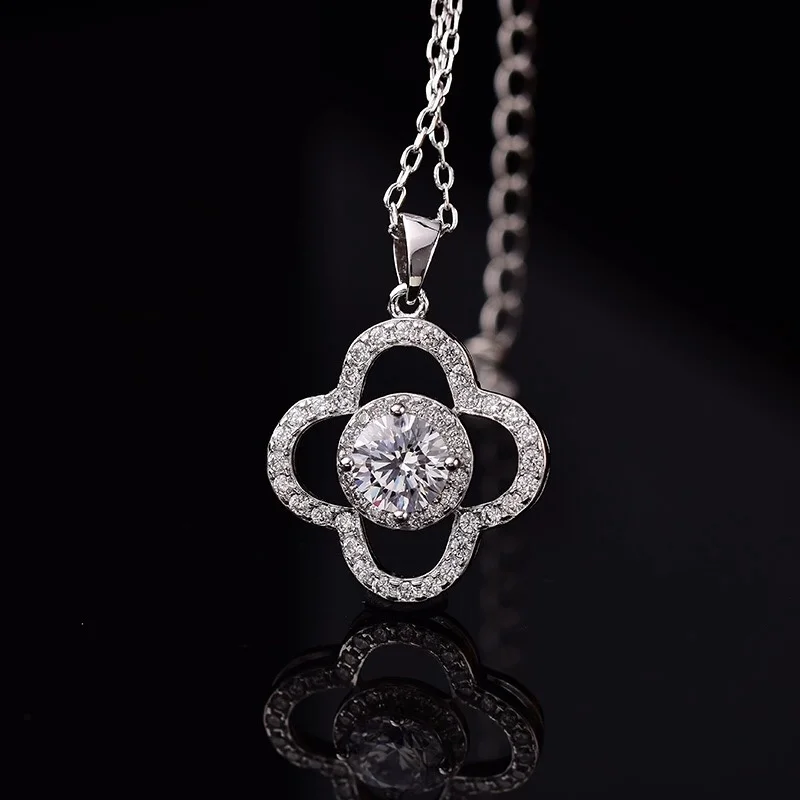 Kkmall магазин круглые S925 Серебряные Подвески 1.00ct D VVS Роскошные подвески ювелирные