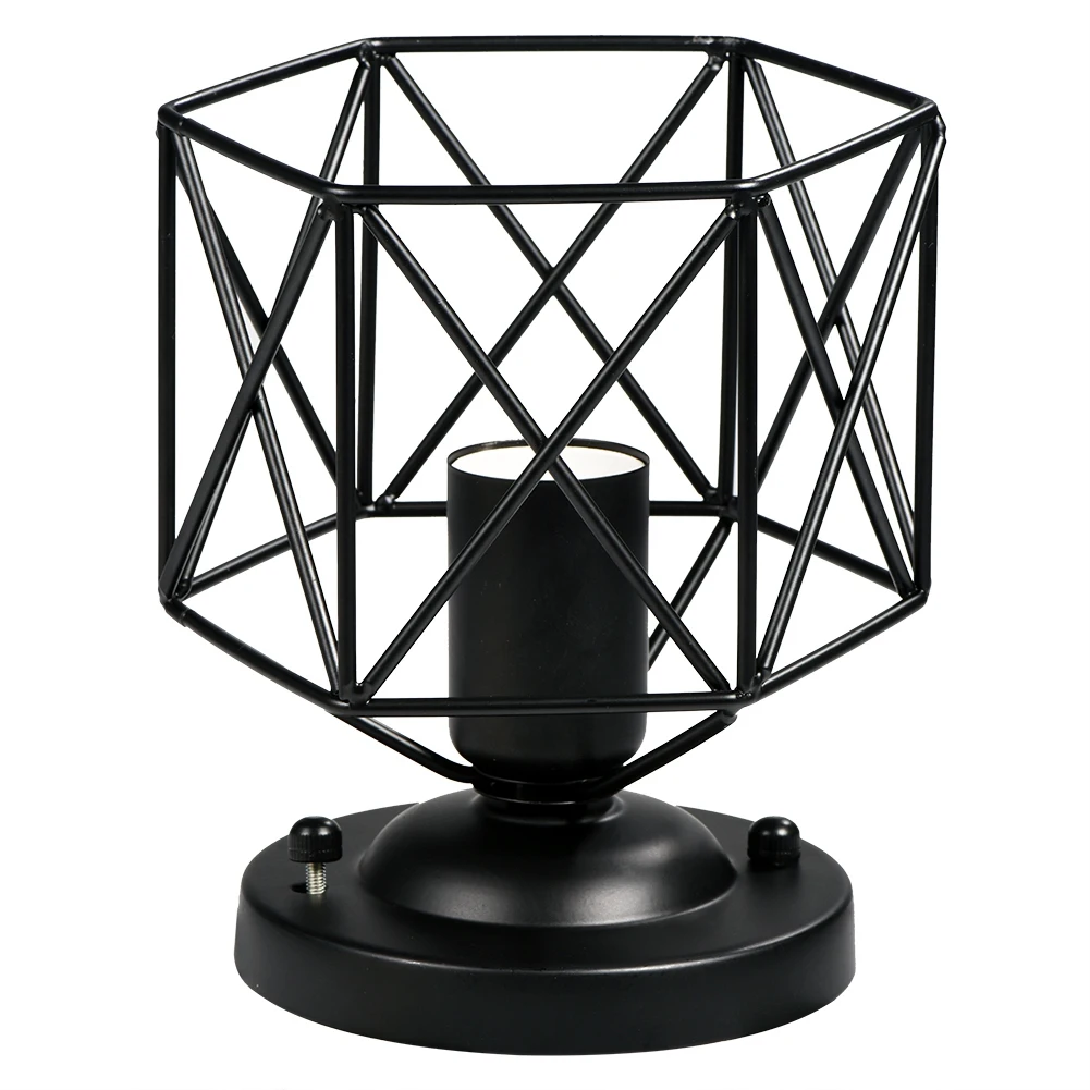 

E26 Vintage Style Ceiling Light Unique Geometric Shape House Hotel Cafe Decorative Lamp Holder Iron Cage Ceiling Lamp Cover