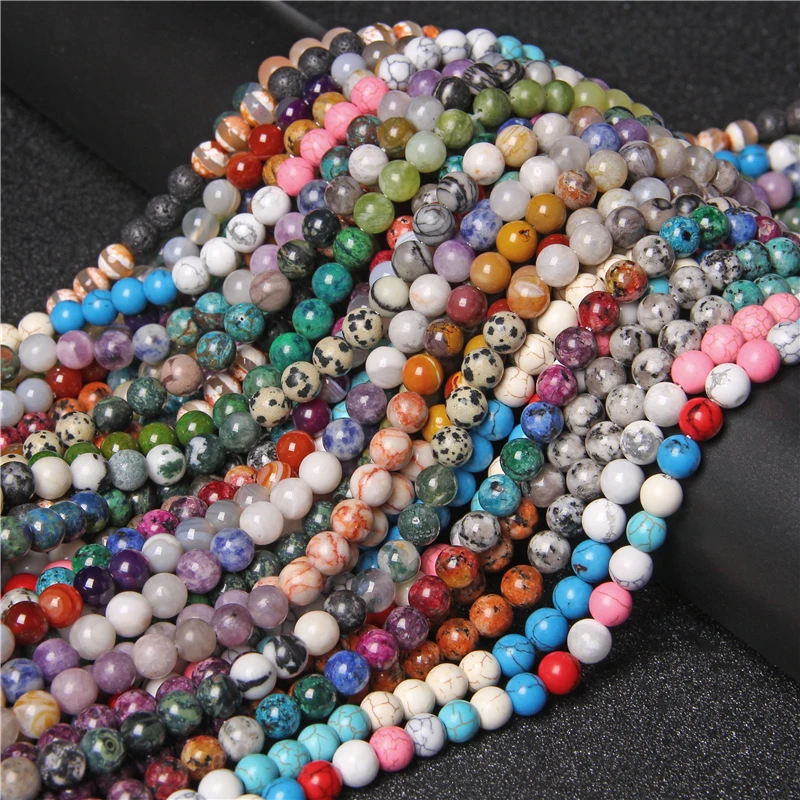 

8MM Natural Stone Beads Round Agates Cat Eye Quartz Loose Beads for Women Men Jewelry Making DIY Bracelet Necklace 15" Strand