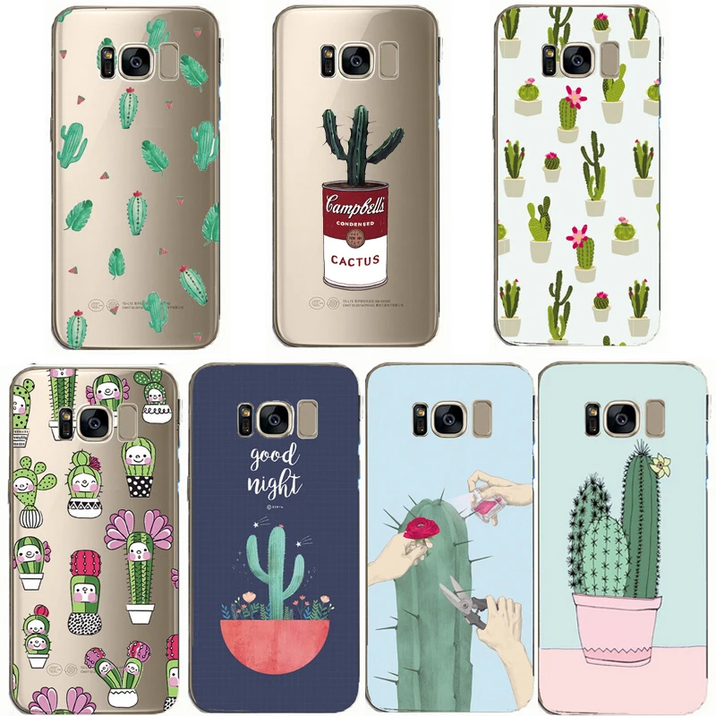 

Soft Clear Phone Cover Cactus Phone Case For Samsung Galaxy S20 FE S10 S9 S8 S7 S6 Note 20 10 A71 A51 S21 Ultra Plus 5G