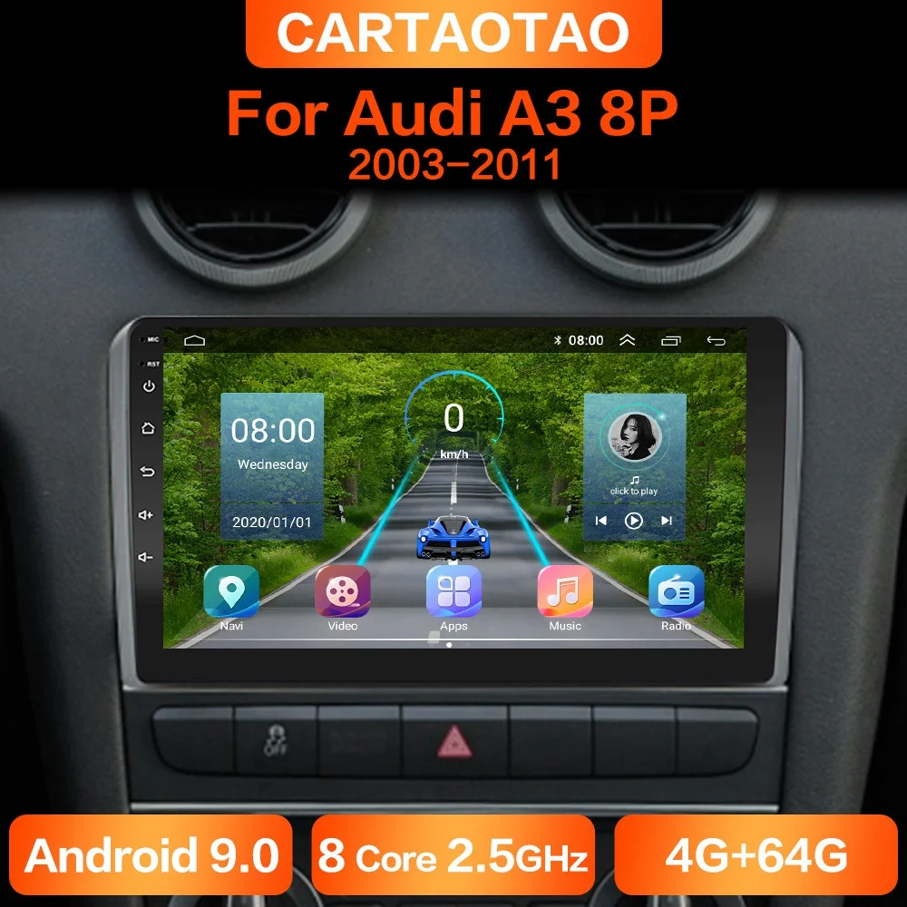 Автомобильный мультимедийный плеер автомагнитола на Android 9 0 4 Гб ОЗУ 64 ПЗУ DSP GPS и RDS