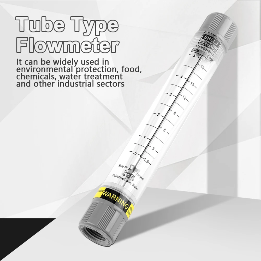 

In-line Flowmeter LZM-15G 0.5-5 GPM / 1.8-18 LPM Tube Type Liquid Gas Low Weight Unbreakable And Long Service Life For Pipeline