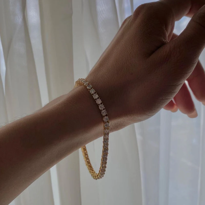 Женский теннисный браслет с кубическим цирконием модные ювелирные изделия