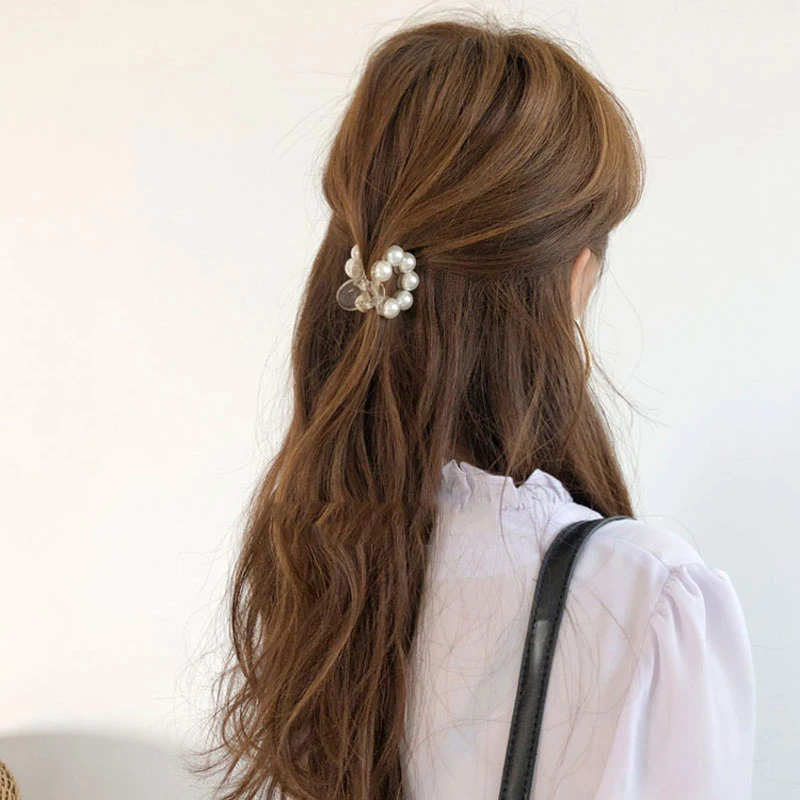 

Sweet Mini Round Pearl Hair Clips Geometric Barrettes Girls Hair Claw Chic Hair Crab Hairpins Styling Fashion Hair Accessories