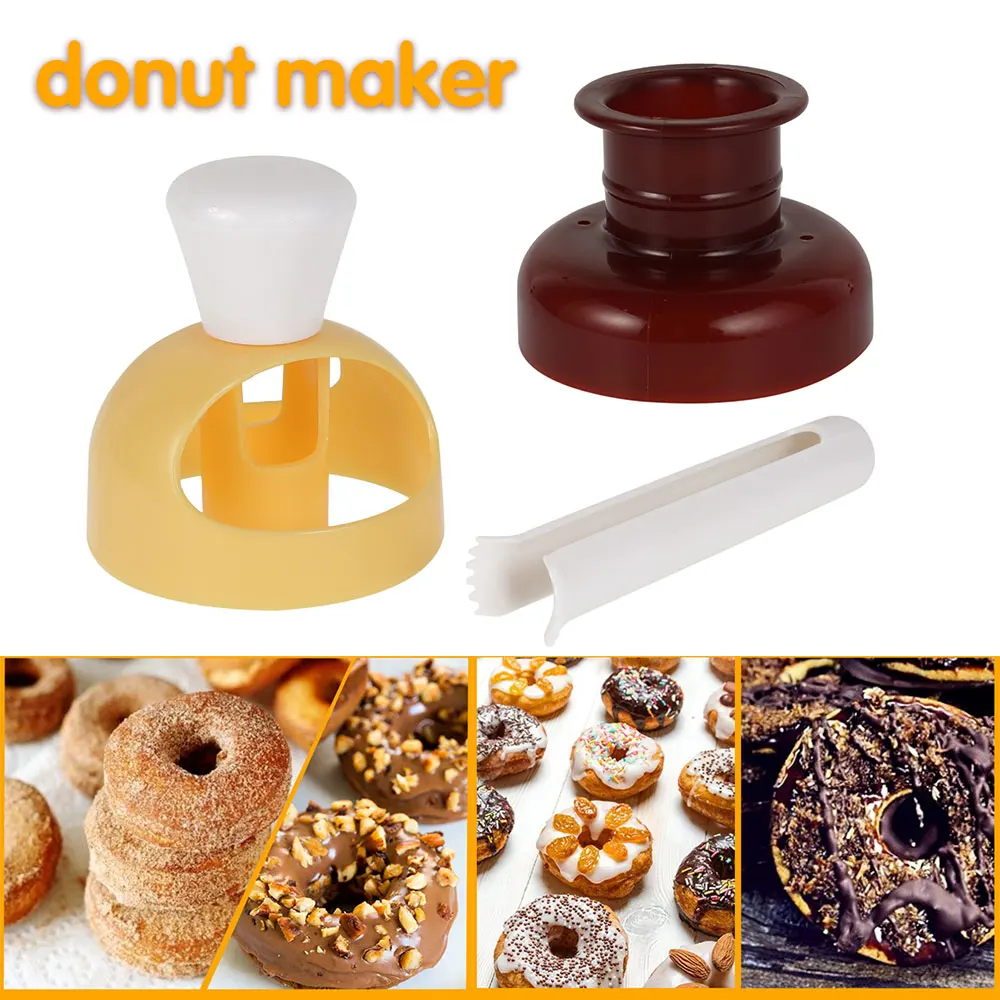 

Donut Maker Large Doughnut Mold with Dipping Forceps Round Cake Mold Doughnut Makers Cooking Tools Kitchen Accessories