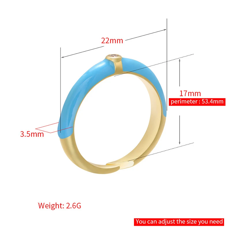 Эмалевое женское кольцо золотого цвета неоновый зеленый желтый флуоресцентный CZ