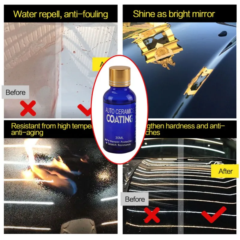 Жидкое керамическое покрытие для автомобиля гидрофобное стекло мотоцикла уход
