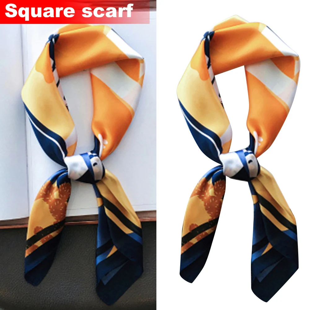 

Маленький квадратный шарф атласный шейный шарф в горошек Цветочный полосатый шейный платок для женщин и девочек TT @ 88