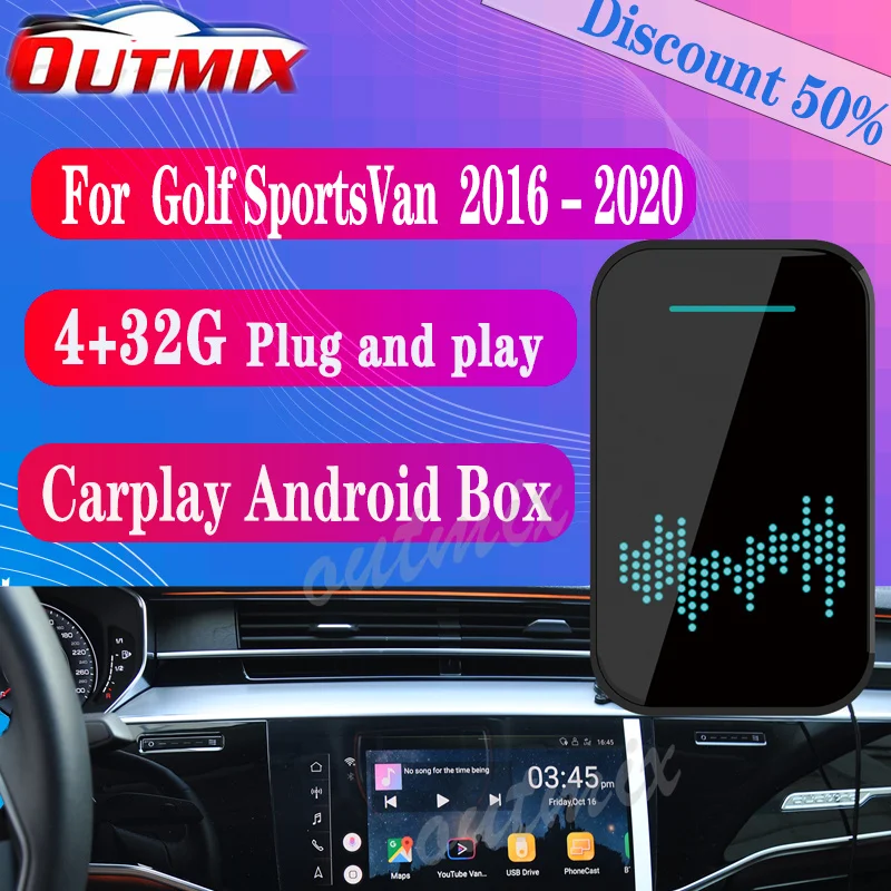 4+32G Carplay Ai Box for Golf SportsVan  2016 - 2020 avant Wireless link Wifi Escalade Android iOS Mirroring Video Accessories