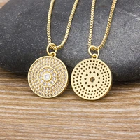 aibef boho geometric round crystal necklaces for women fashion gold choker necklace vintage pendant charm necklace jewelry gift