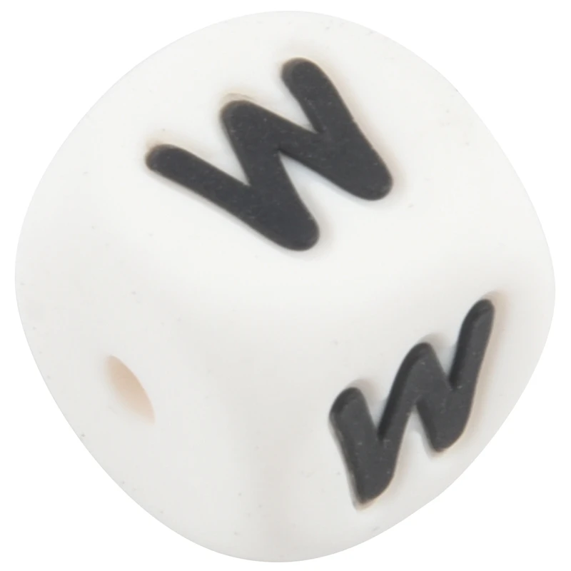 

100Pc/Bag Silicone Letter Beads For Insert Name On Pacifier Chain Clips 12Mm Chewing Alphabet Beads For Baby Necklace Teethers