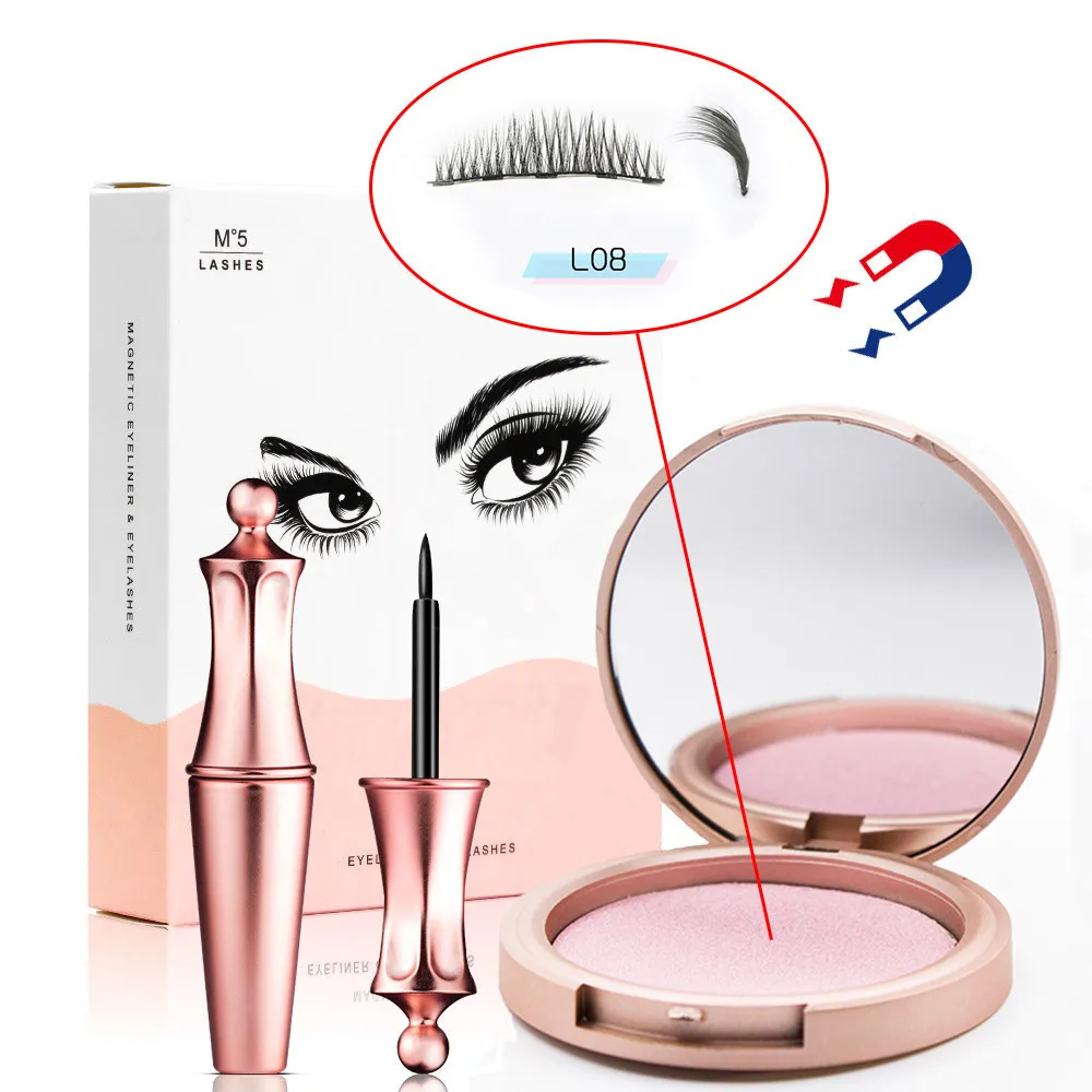 Liquid Magnetic Eyeliner Set And Magnetic False Eyelashes Tweezer Magnetic Eyeliner Waterproof Long Lasting Eyeliner Eyelashes