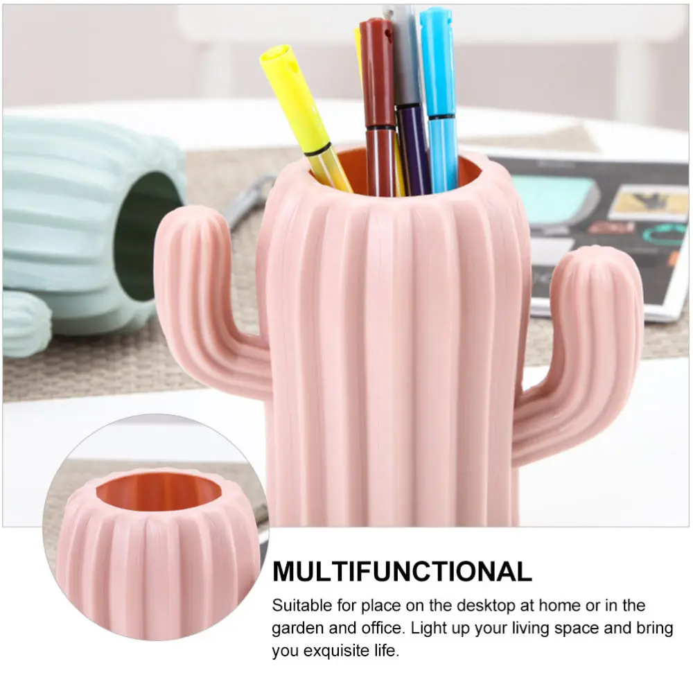 

2pcs Pen Holder Desktop Flower Pot Plant Container Home Decor Adornment
