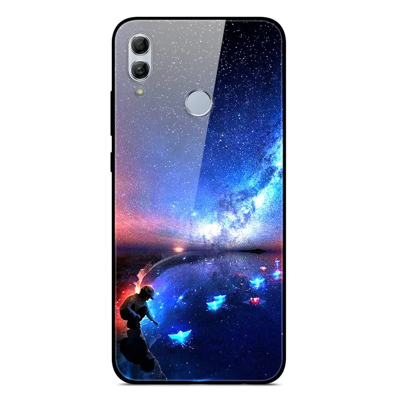 Чехол для huawei Honor 10 Lite с милым узором, стеклянный чехол на заднюю панель, Жесткий Чехол для huawei Honor 10 Lite, бампер для телефона, корпус, Funda, светильник - Цвет: 33