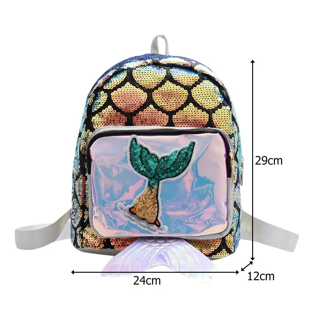 

Hot Sale Backpacks Classic Delicate Women Fashion Backpack Lovely Fish Tail Sequin Schoolbag Zip Girl Shoulder Bag