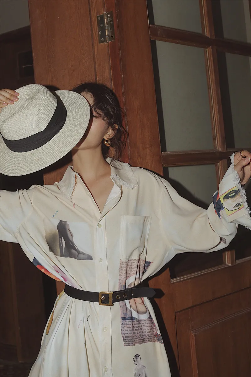 Осенняя Свободная рубашка Cheeart с длинным рукавом 2020 длинная на пуговицах для