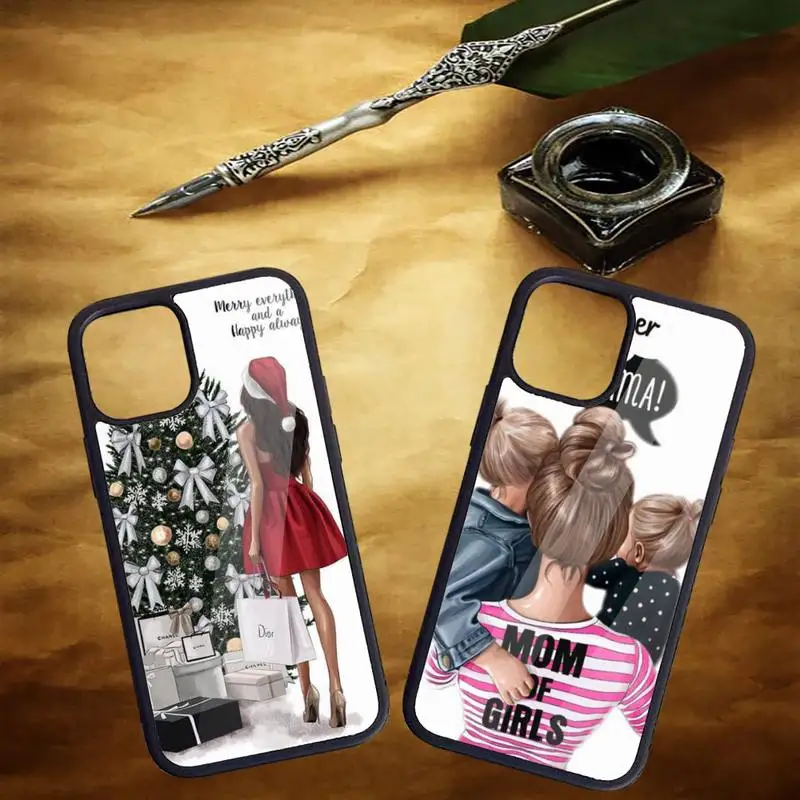 

Fashion Queen Mom Girls Phone Case for iPhone 11 12 pro XS MAX 8 7 6 6S Plus X 5S SE 2020 XR Hard PC