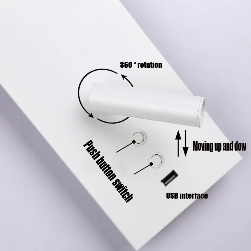 Светодиодный настенный светильник для чтения USB мобильный телефон зарядка