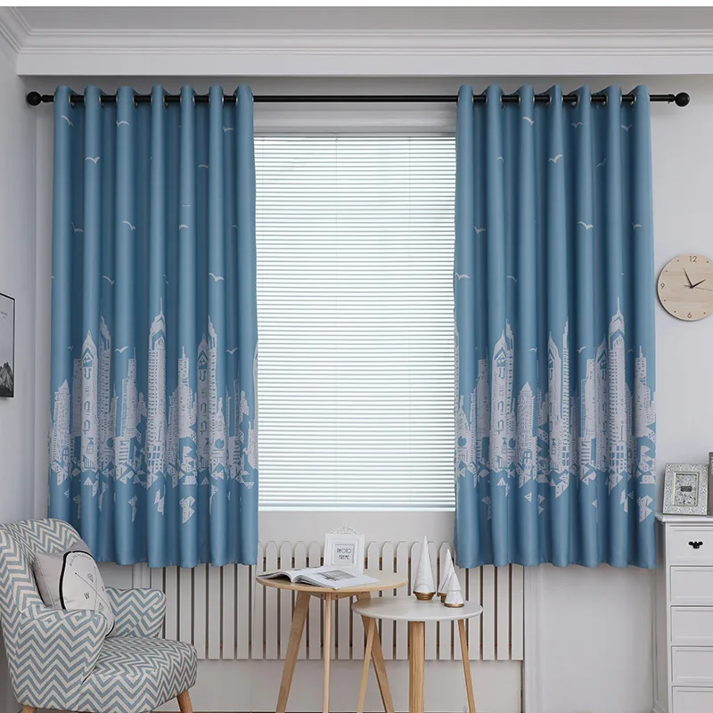 Короткие Детские занавески на окно для комнаты Затемненные рождественские кухни