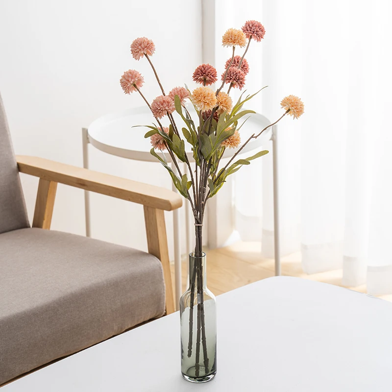 2pcs 50cm Artificial Dandelion Flowers High Quality Living Room Home Arrange Wedding Decor Bouquet for Table Wall Material Plant |