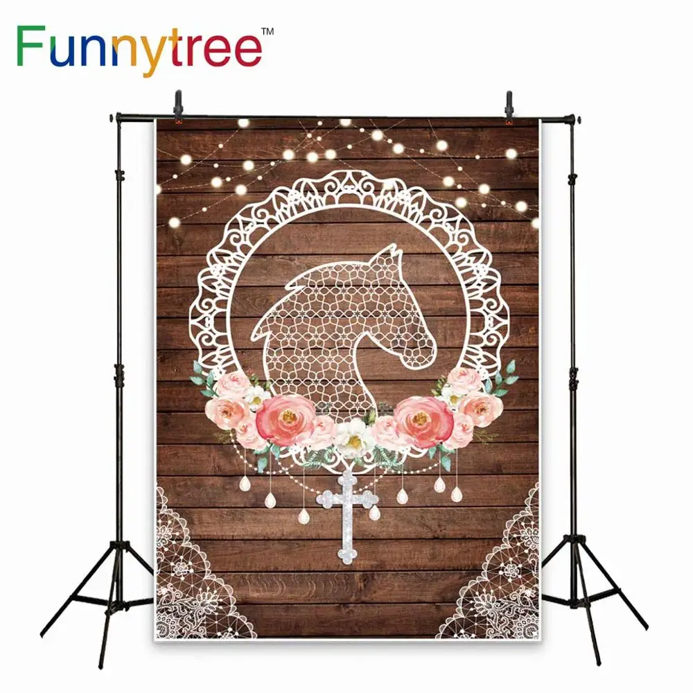 Фон Funnytree для первого причастия фотозона юбилей лошадь роза фотосессии дня