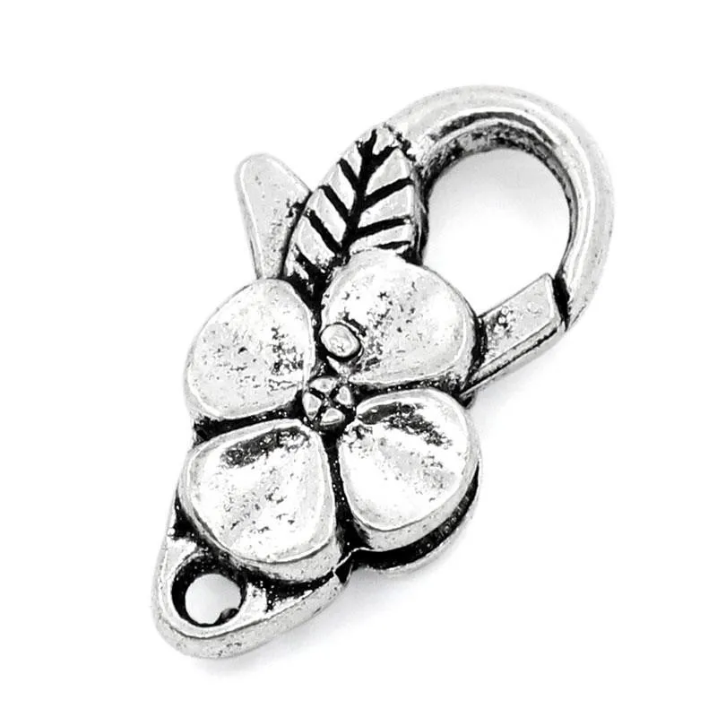 DoreenBeads Омаров из цинкового металлического сплава застежка Серебряный цвет