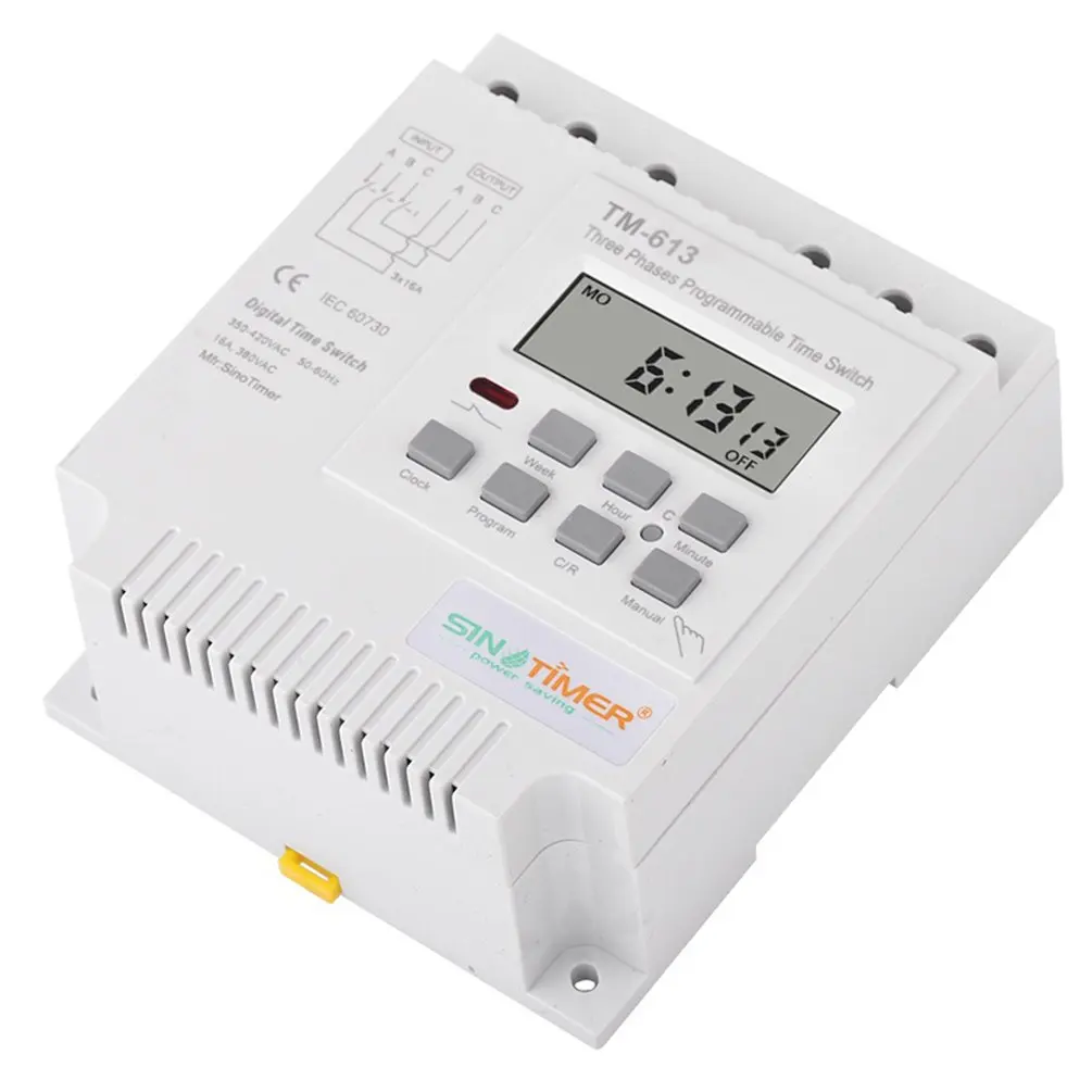 Трехфазный таймер SINOTIMER TM613 380 В программируемый цифровой Интеллектуальный 7 дней