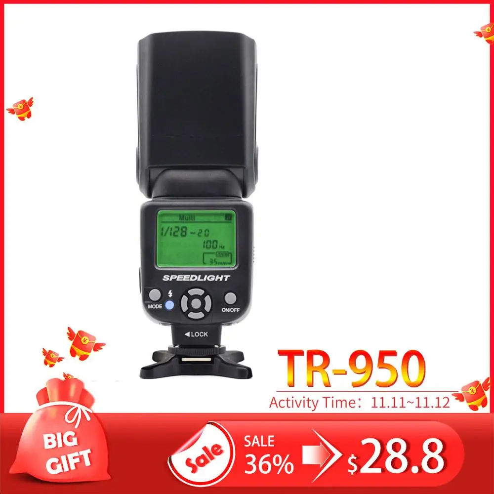 Универсальный светильник-вспышка Triopo TR-950 Speedlite для Fujifilm Olympus Nikon Canon 650D 550D 450D 1100D 60D 7D 5D DSLR камер