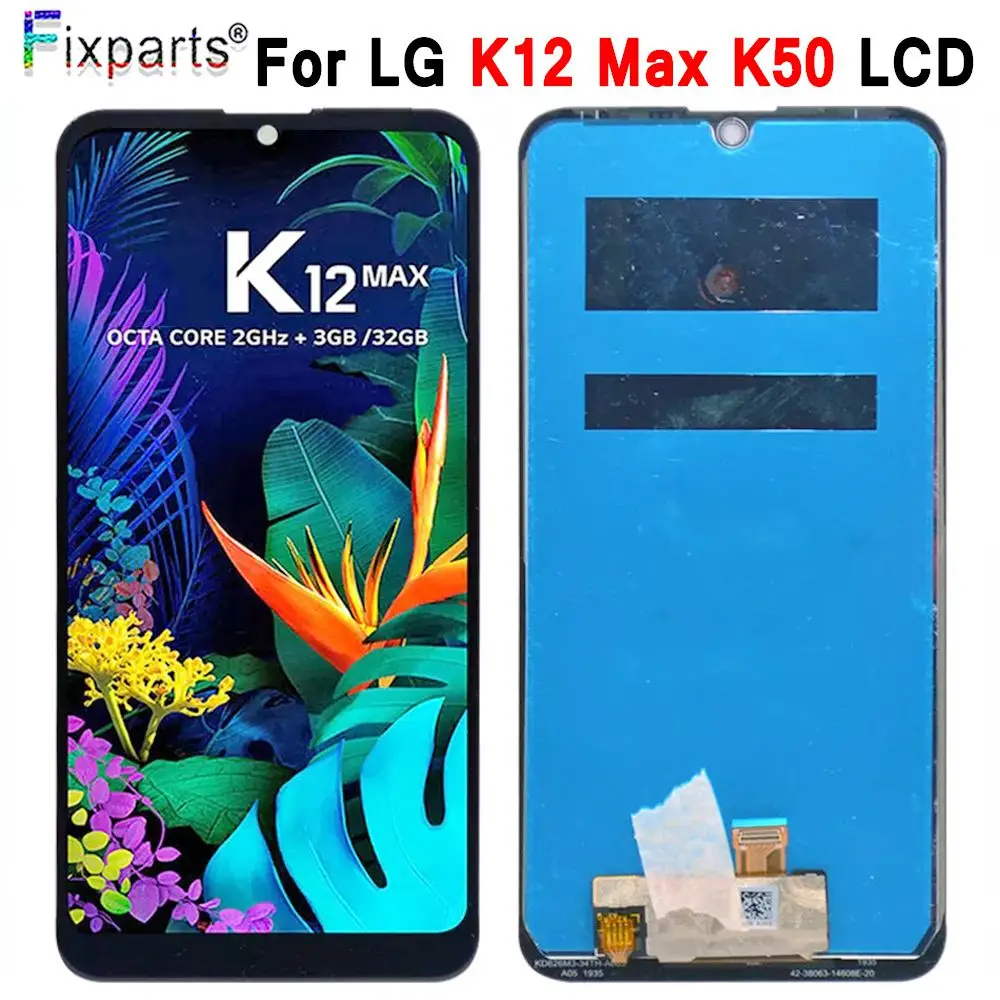 

6.26" Original Screen For LG K50 Q60 K12 Max LCD LMX520BMW LMX520EMW Display Touch Panel Screen Digitizer Assembly with frame