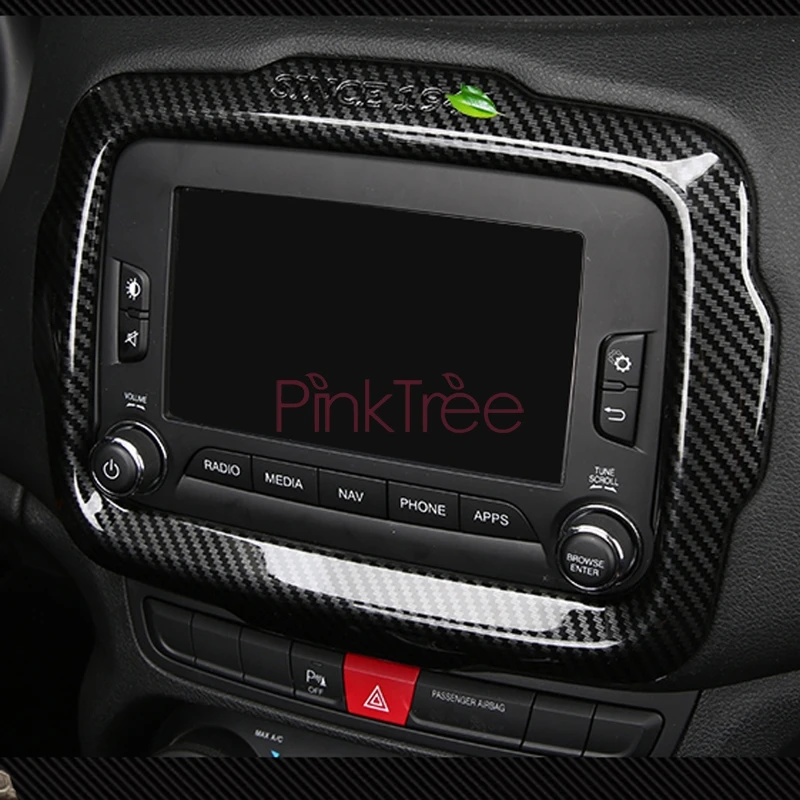 Внутренняя навигация GPS крышка отделка для Jeep Renegade 2016 2017 2018 6 5 дюйма углеродное