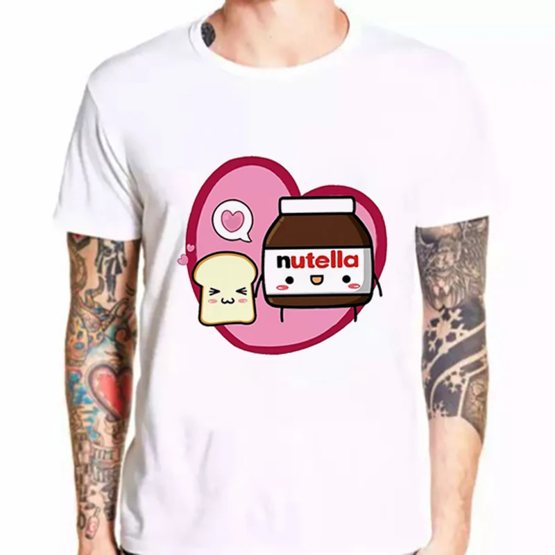 

Nutella Kawaii Print T Shirt Men 90s Harajuku Ullzang Fashion T-shirt Graphic Cute Cartoon Tshirt Korean Style Tops Tees Female