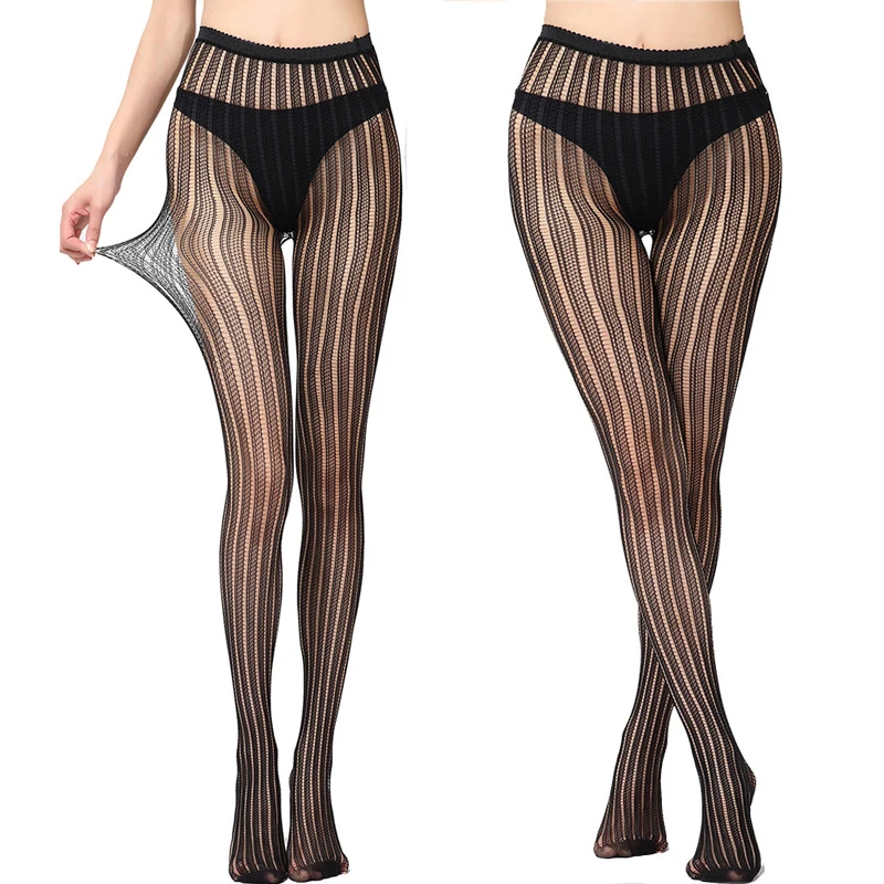 

2020 Women Lady Sexy Lingerie Fishnet Net Nylon Mesh Sexy Lace Stockings Stretchy Elastic Tight Black Pantyhose Collant Femme