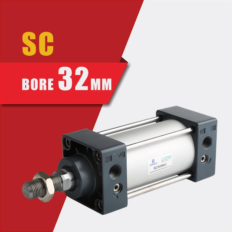

SC32-25 32mm Bore 25mm Stroke Dual Acting Aluminum Alloy Pneumatic Air Cylinder