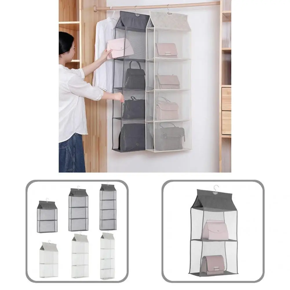 

Good Loading Capacity All Match Handbag Multi Layer Purse Hanging Bag for Wardrobe
