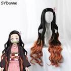 Аниме Demon Slayer: Kimetsu no Yaiba парики Косплей Костюм Kamado Nezuko парики Kamado Tanjirou синтетические волосы парики для девочек и мальчиков
