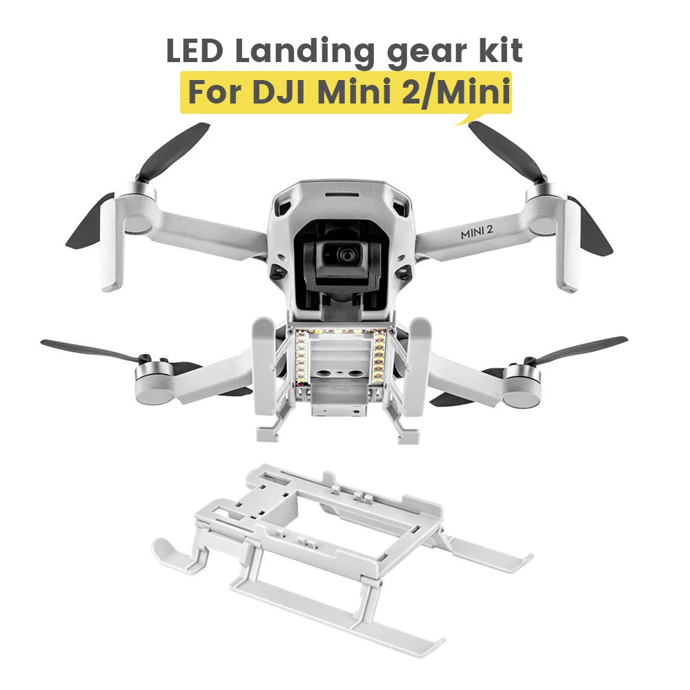 

DJI Mini 2 Foldable LED Landing Gear Height Extended Leg Protector Feet Extensions for DJI Mavic Mini 1/2/SE Drone Accessories