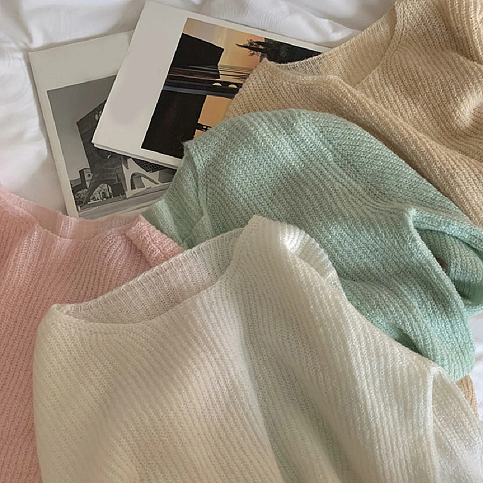 

Women Blouse Long Sleeve O Neck Solid Color Hollow Out Thin Knitwear Blouse Pullover Polyester Long Sleeve pull femme 2021