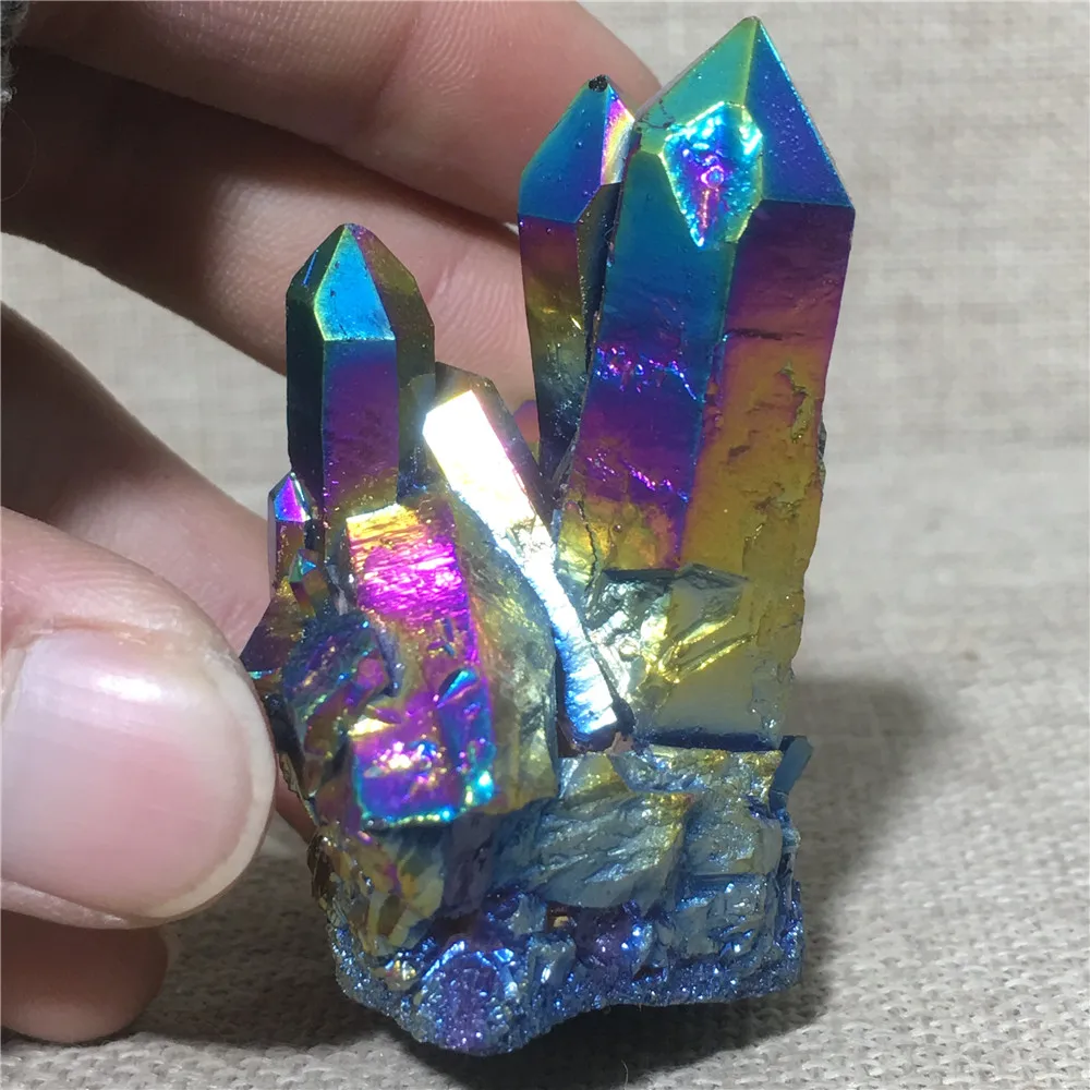 

Aura Natural Crystal Cluster Quartz Treatment Point GemStone Ornament Gift Ore Mineral Home Decoration Healing Specimens
