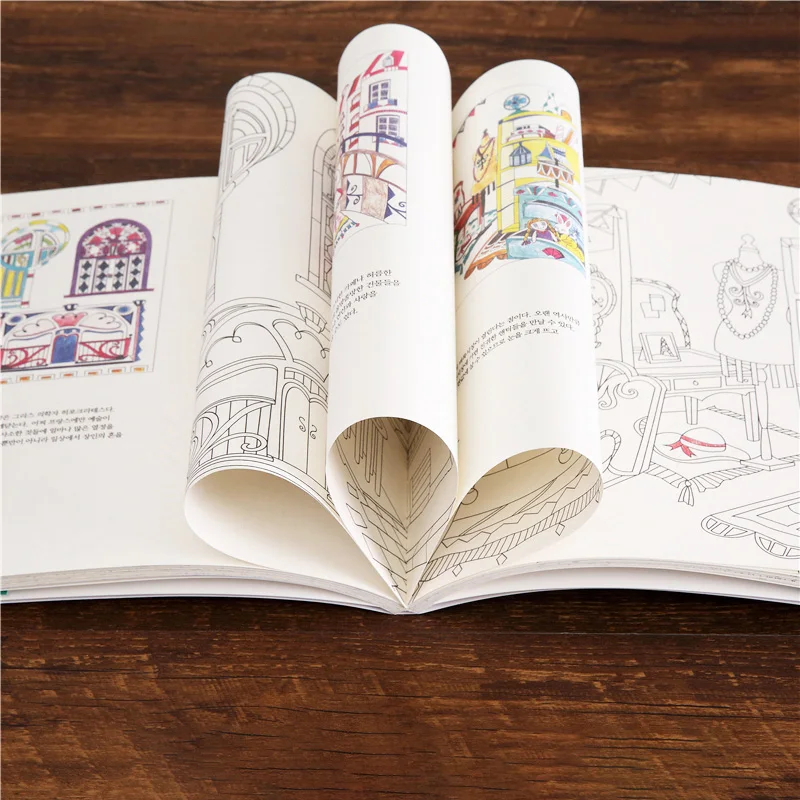 Раскраска для детей и взрослых во Франции путешествий снятия стресса рисования