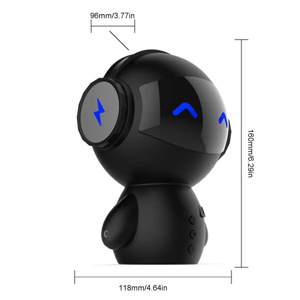 

Mini Intelligent Robot Wireless Speaker Bass Portable Wireless Speakers Support TF Card Power Bank For Bedroom Bedside