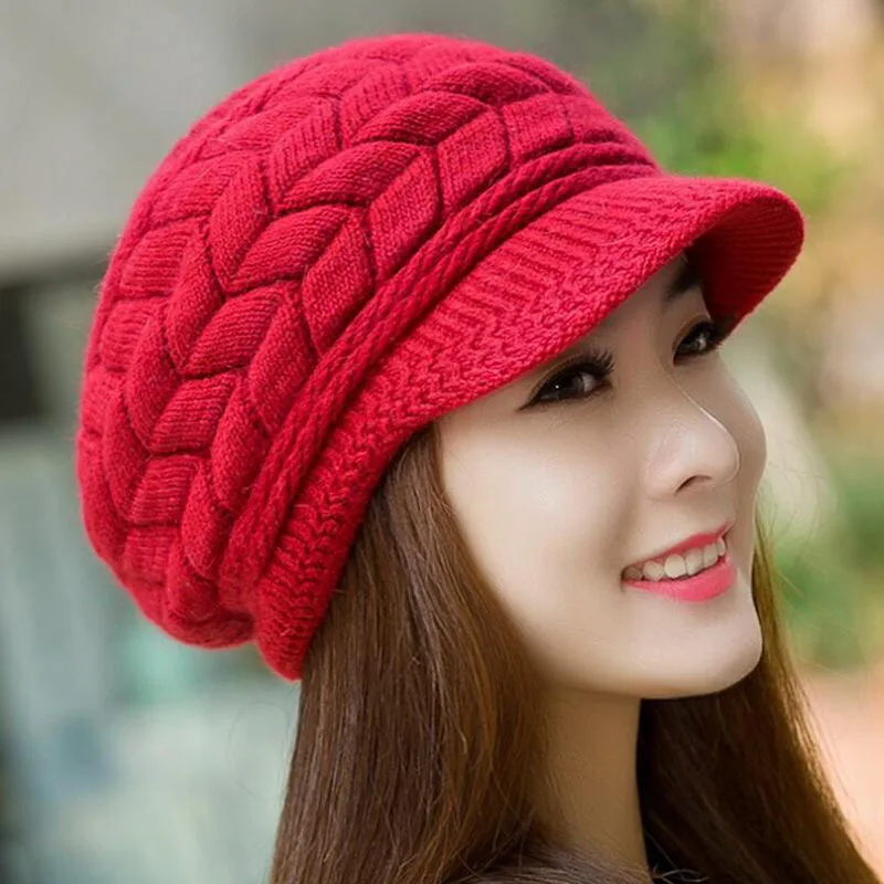 Вязаная шапка женские зимние шапки для женщин шапочки девочек Skullies Femme SnapBack