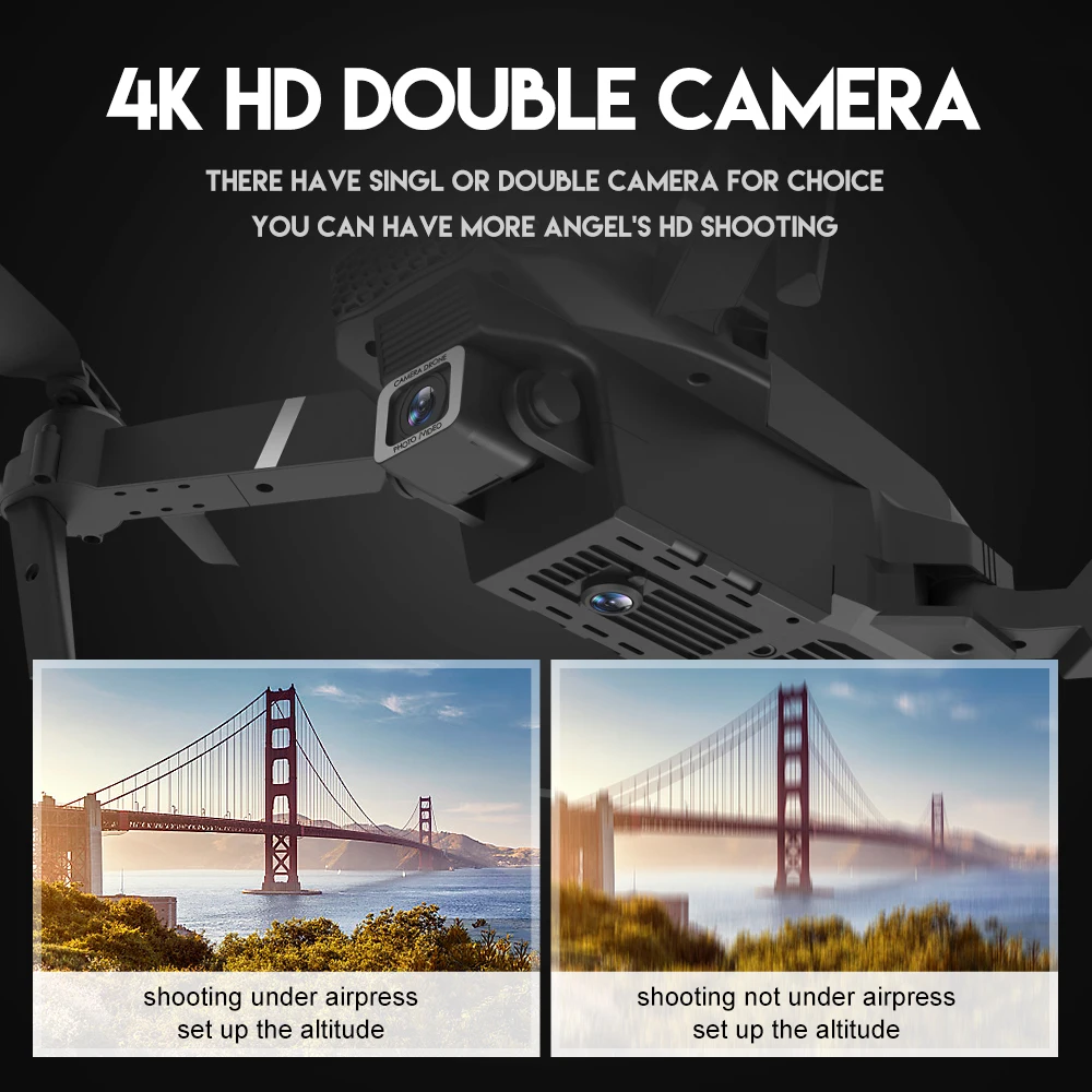 

RC Drones E525 Quadcopter WiFi FPV 1080P 4K Dual Cameras Child Gift Remote Helicopter Professional Obstacle Avoidance