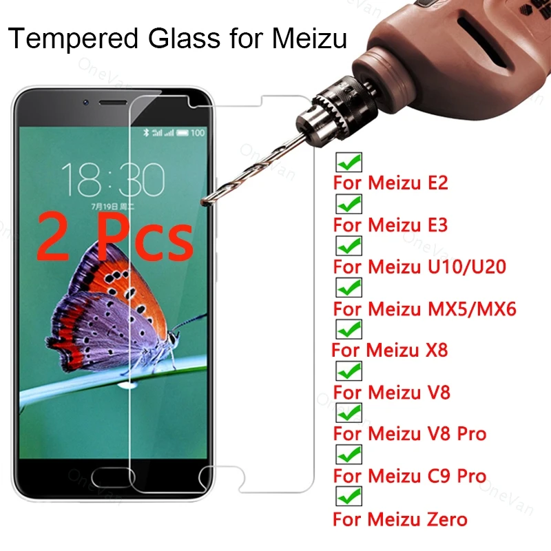 2 шт. 9H Защита экрана для Meizu U10 U20 E2 E3 Zero закаленное стекло MX5 MX6 X8 V8 C9 Pro Переднее